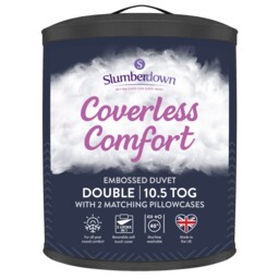 Coverless Duvet With Navy Herringbone Design 9 Tog & Pillowcases