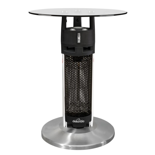 Dellonda Garden Bistro Table With 1200w Heater 65cm Black/stainless