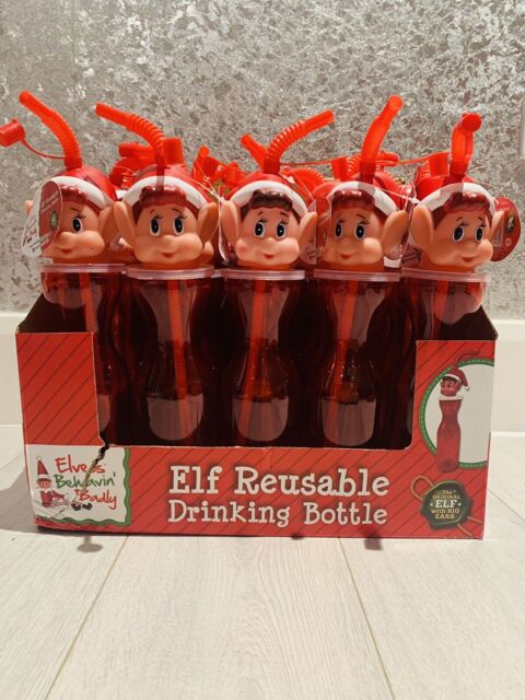 450ml Naughty Elf Reusable Plastic Christmas Fun Water Bottle With