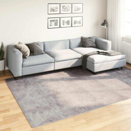Runner Rug 190x300 Cm Grey Polyester Pvc Backing Low Pile Machine