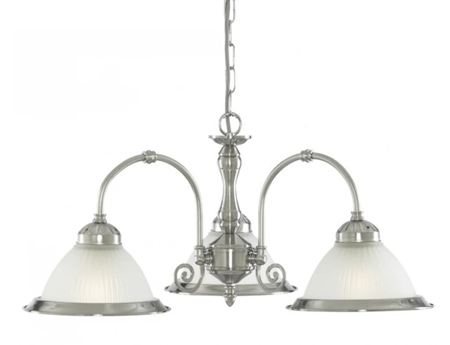 Ceiling Light Silver American Diner 3 Satin Searchlight 1043-3