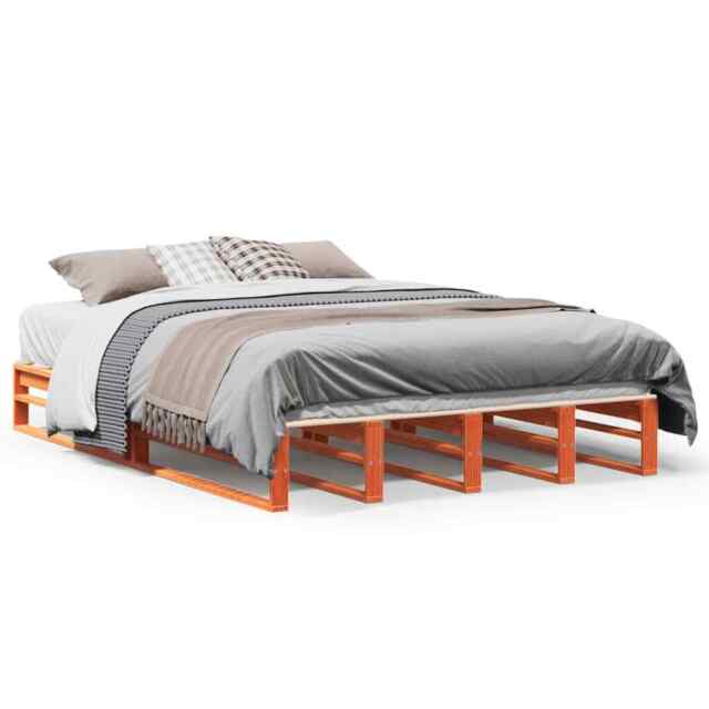 Bed Frame Wax Brown 140x200 Cm Solid Wood Pine Vidaxl