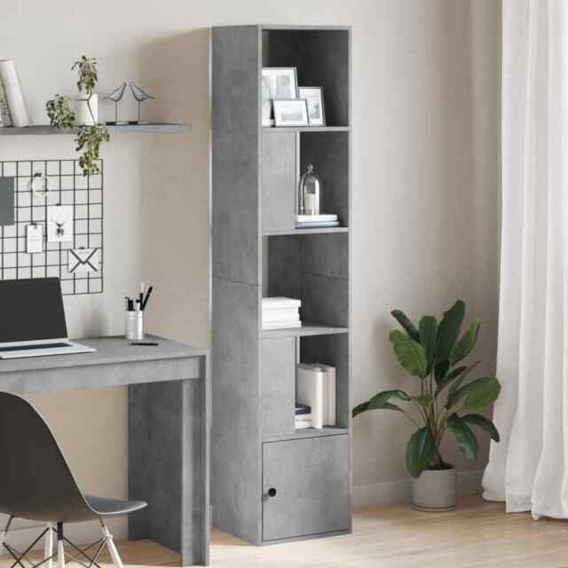 Bookcase Concrete Grey 40x36x189 Cm Engineered Wood Vidaxl