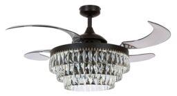 Retractable Blade Ceiling Fan With Light And Remote Fanaway Veil Black