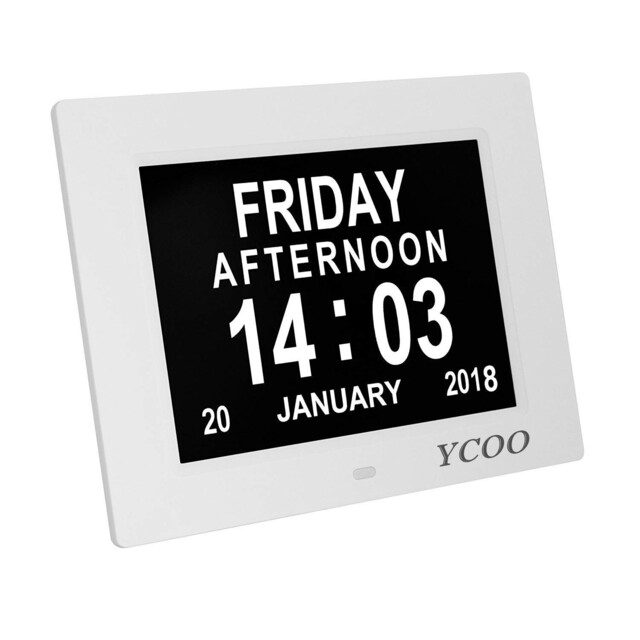7 Inches Calendar, Day Date Clock With Alarm, Hd Digital Photo Frame
