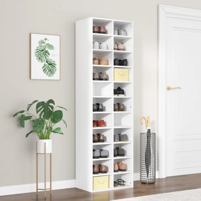 Modern Wooden Large Open Shoe Storage Cabinet Unit With 22