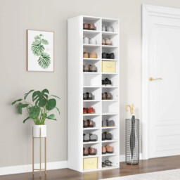 Modern Wooden Large Open Shoe Storage Cabinet Unit With 22