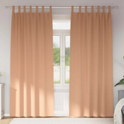 Curtains With Curtains 2 Pcs Light Brown Polyester Vidaxl