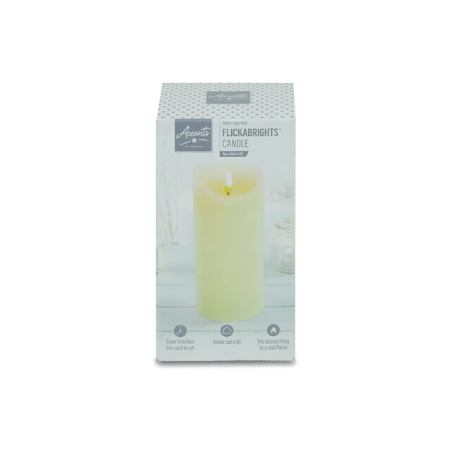 Premier Textured Candle With Timer Xxl Xl M Cream Decorative Led