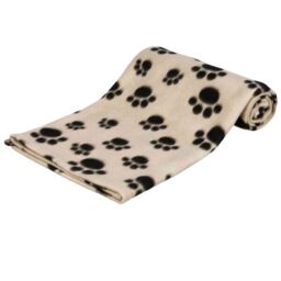 Trixie Fleece Blanket Dog & Puppy Beany - Beige Paw Print Design 100 ×