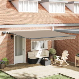 Retractable Awning Manual Beige 400 X 350 Cm Fabric Vidaxl