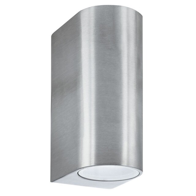 2 Light Ip44 Silver Aluminium Outdoor Garage Wall Fitting Lamp With