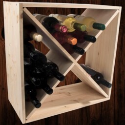 Wooden Wine Rack Storage Holder / 24 Bottle Capacity / Natural Pine To