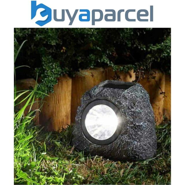 4 X Smart Garden Solar Granite Rock Spot Lights Super Bright 5l Stone
