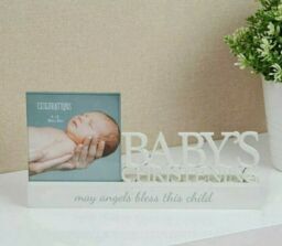 "Celebrations Photo Frame Babys Christening Day Box 4 X 4 "" Plinth"