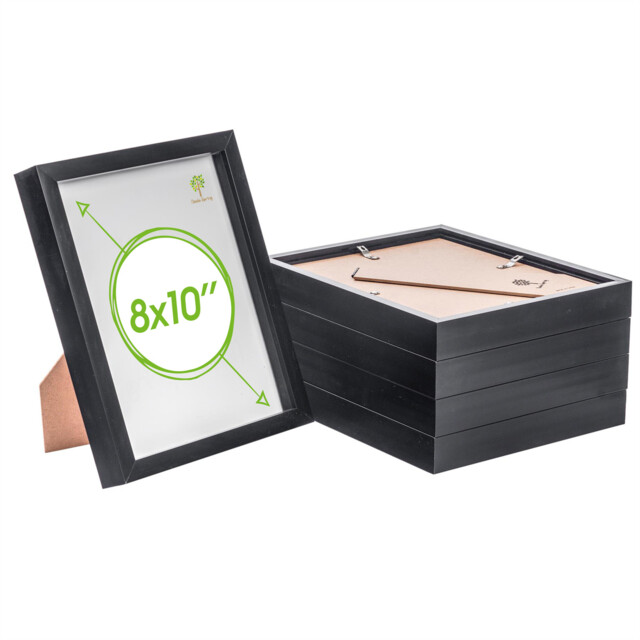 "Nicola Spring 3d Box Photo Frames - 8 X 10"" - Black - Pack Of 5"