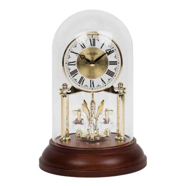 Rhythm Gold Anniversary Clock With Wooden Base Crg121nr06
