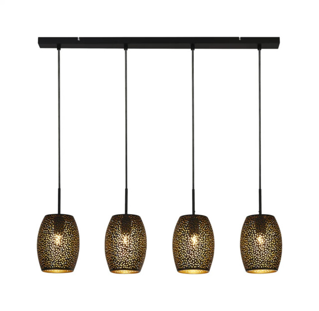 Ceiling Light Black Laser 4 Bar Matt Searchlight 19231-4bgo