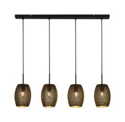 Ceiling Light Black Laser 4 Bar Matt Searchlight 19231-4bgo