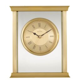 Acctim Halton Mantel Clock Quartz Polished Metal & Glass Floating