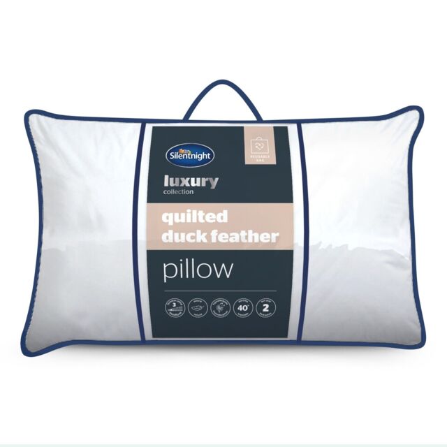 Silentnight Duck Feather Pillow Natural Softness Support Back Side