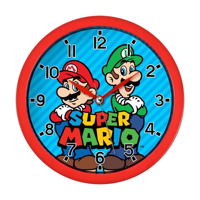 Character Watches Gsm3047 Kids Mario Wall Clock