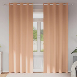 Curtains With Curtains 2 Pcs Light Brown Polyester Vidaxl