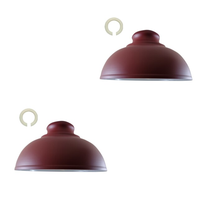 Ledsone 2-pack Curved Ceiling Pendant Lampshade Burgundy Easy Fit