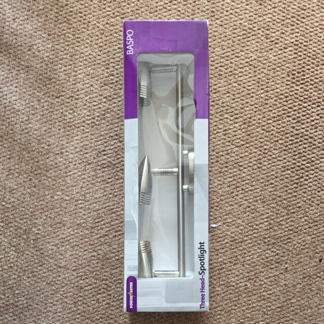 Powermaster Ceiling Gu10 T/bar Spotlight 50w Brush Steel - Uk
