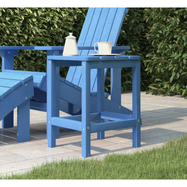 Adirondack Side Table Aqua Blue 38x38x46 Cm Hdpe Weatherproof Outdoor