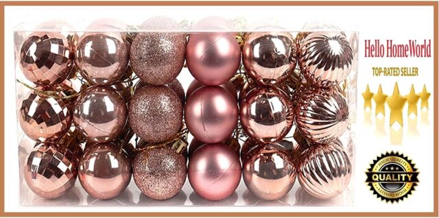 Premier Christmas Tree Decorations Bauble Balls Set 36pcs Gold ✨great
