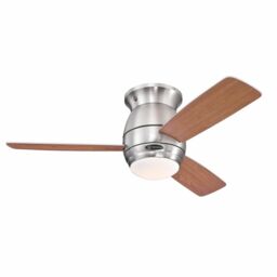Hugger Mount Ceiling Fan With Light And Remote Halley Brushed Nickel