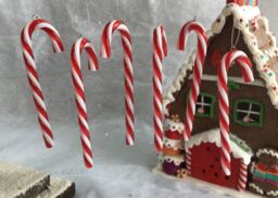 6x Acrylic Candy Cane Canes Christmas Tree Decorations Gisela Graham