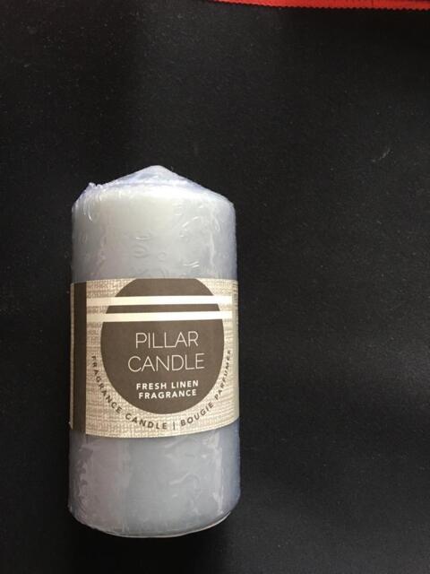Brand 60 Hour Scented Pillar Candle - 12cm - Fresh Linen Fragrance