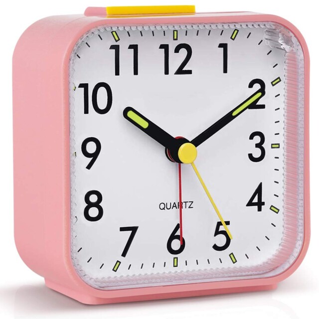 Tisaika Silent Alarm Clocks Bedside Non Ticking Battery Powered Table