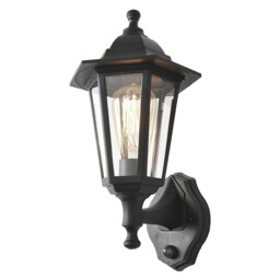 Litecraft Neri Traditional Style Outdoor Black Wall Light With Pir