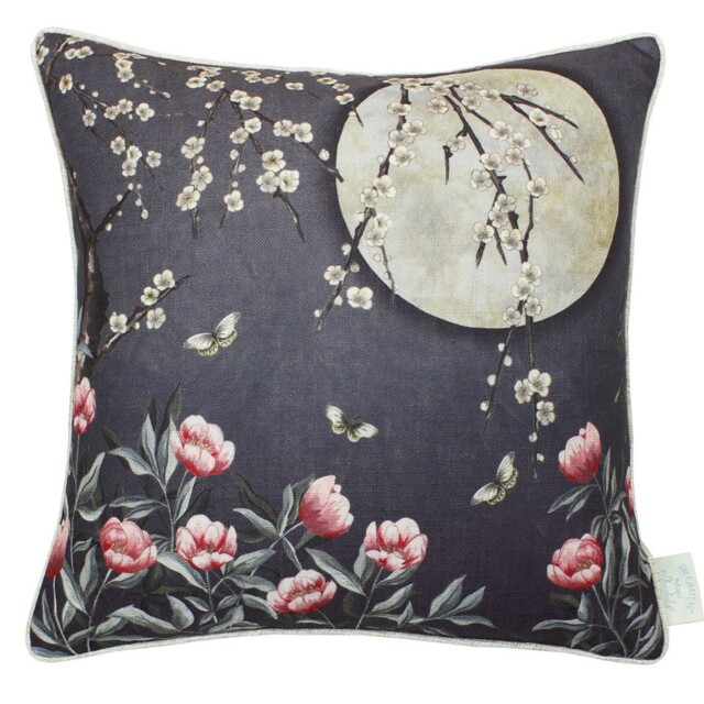 The Chateau By Angel Strawbridge Moonlight Cushion Midnight Blue