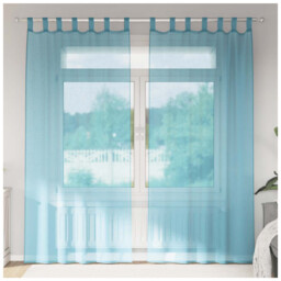 Voile Curtain 140x225 Cm Turquoise Sheer 100% Polyester Eyelet Grommet