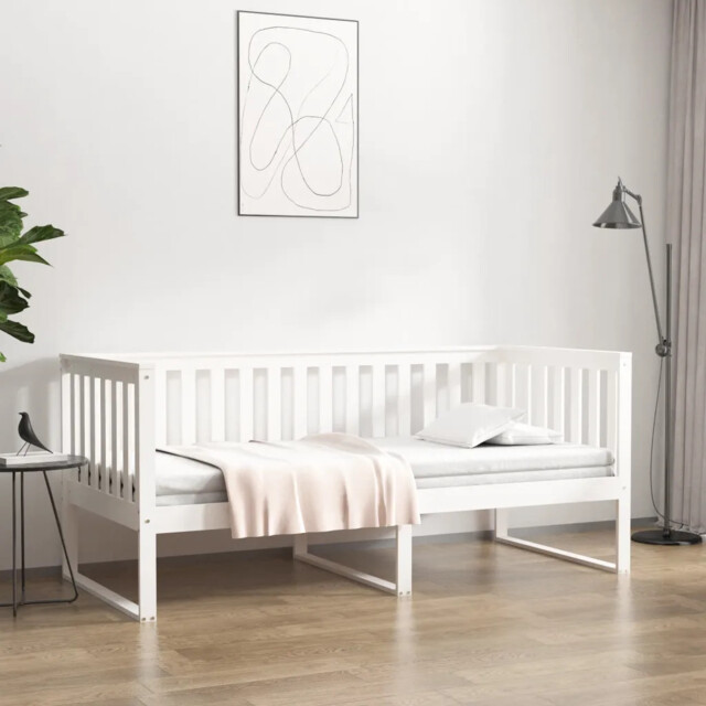 Day Bed Without Mattress White 90x190 Cm Single Solid Wood Pine Vidaxl
