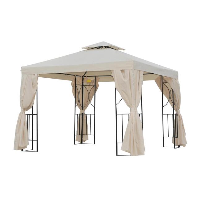 Outdoor 3 X 3m Garden Metal Gazebo Sun Shade Shelter Outdoor Party