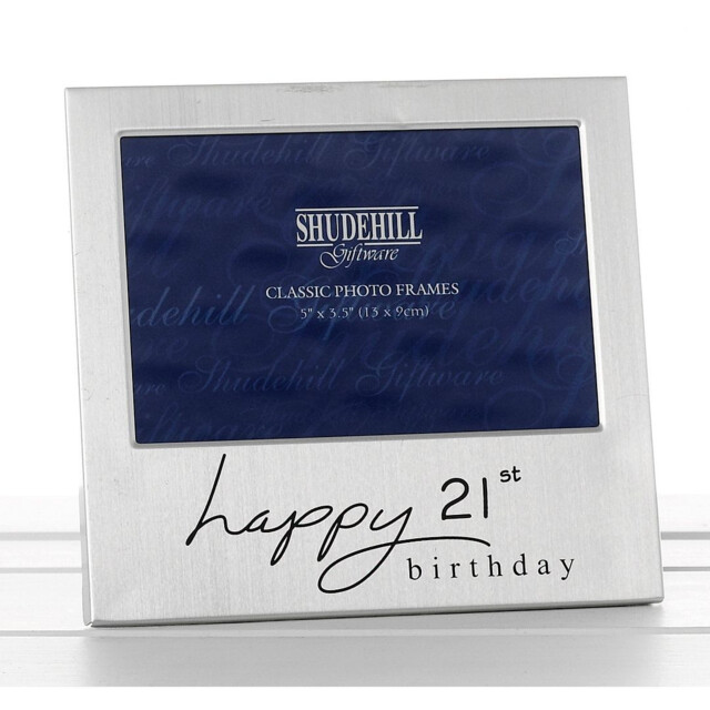 Shudehill Happy Birthday Satin Silver Photo Frame - Milestone Ages 1st