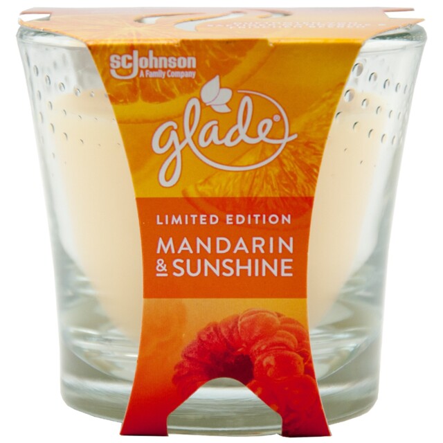Glade Scented Candle Mandarin & Sunshine 1 X 129g Smells Of Mandarin &