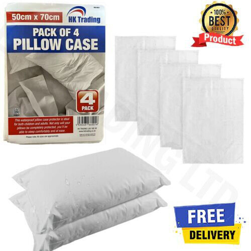 4 X Pillow Protectors Pillow Covers White Mildew Fungal Proof Stain