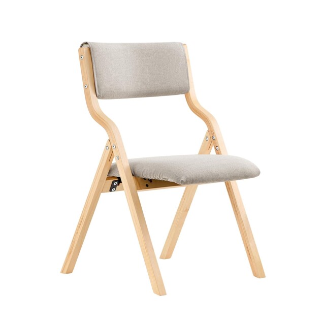 Sobuy Folding Chair Wooden Padded Kitchen W48 X D54 X H80 Cm, Grey