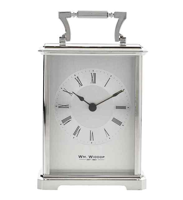 Widdop Silver Quartz Carriage Clock W2407