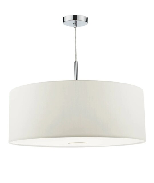 Dar Ronda Large 3 Light Pendant Ceiling Light Dia.60cm - White