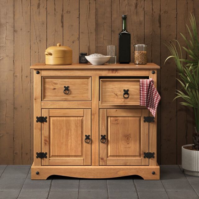 Corona Sideboard 2 Door 2 Drawer Solid Mexican Wood Pine Wooden