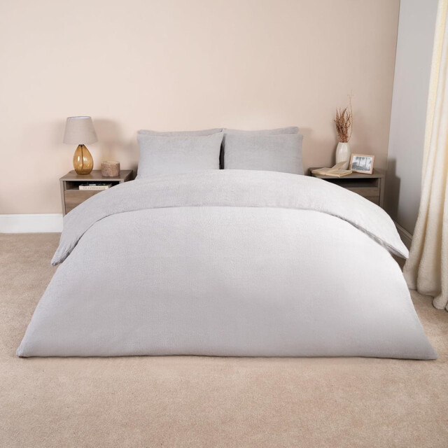 Brentfords Teddy Fleece Duvet Cover With Pillow Case Thermal Fluffy