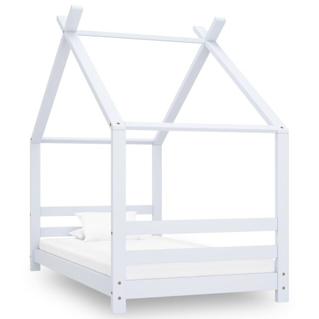 Solid Pine Wood Kids Bed Frame White 80x160 Cm Home Bedstead Furniture