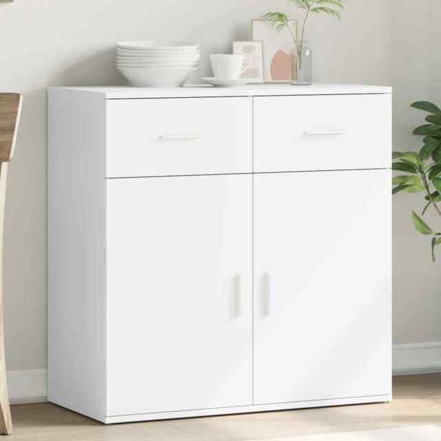 Sideboard White 79x38x80 Cm Engineered Wood Vidaxl
